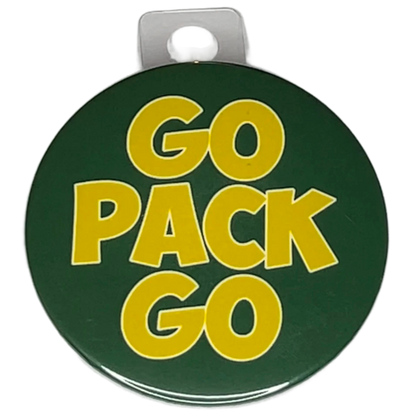 "Go Pack Go" Green Bay Football, 3" Pin-On Button