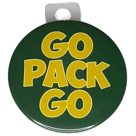 "Go Pack Go" Green Bay Football, 3" Pin-On Button