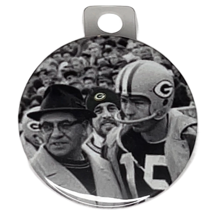 "Time Traveling Aaron Rodgers" Green Bay Football, 3" Pin-On Button