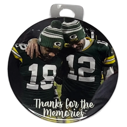 "Thanks For The Memories" Green Bay Football, 3" Pin-On Button