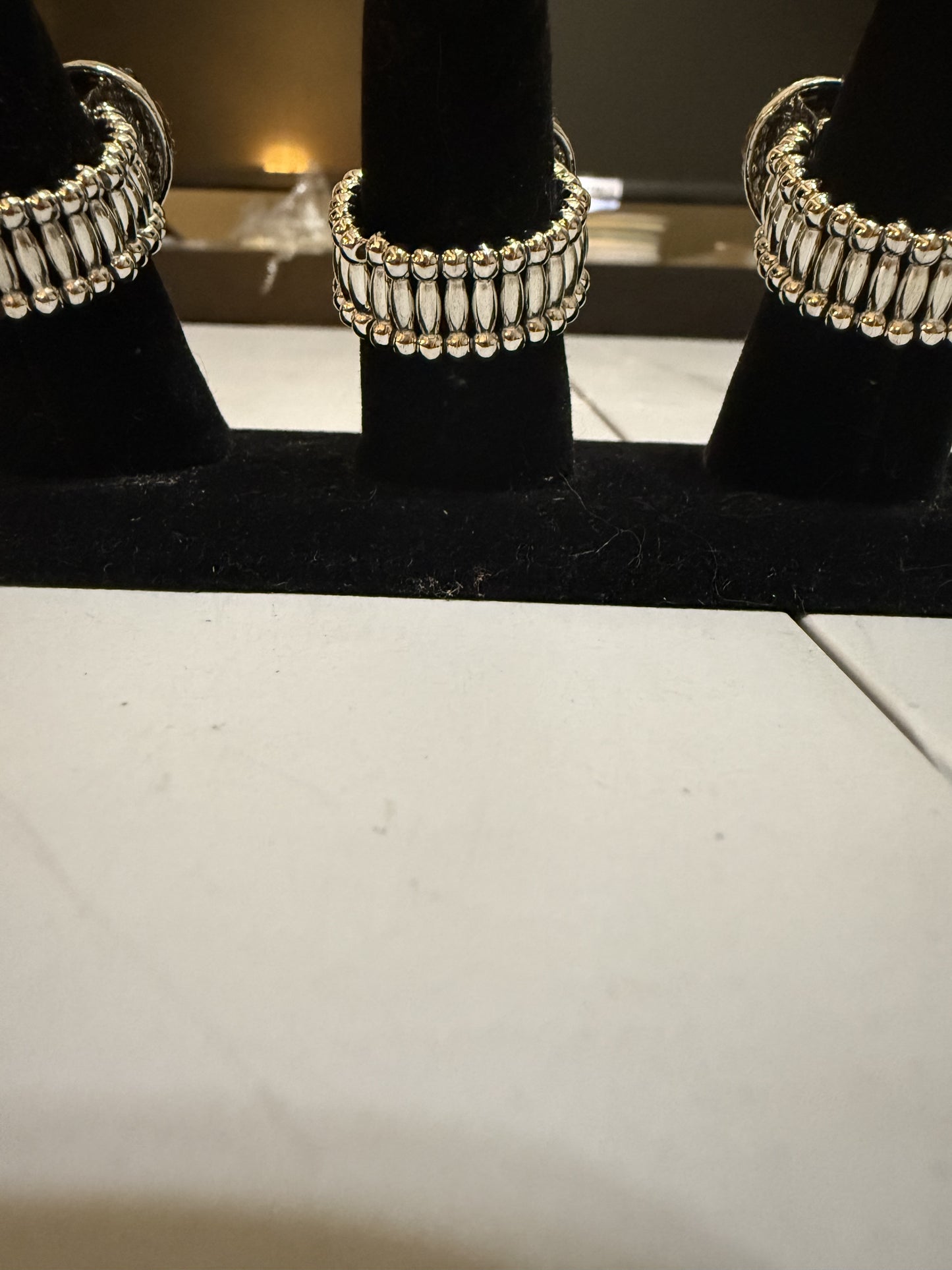 Green & Gold Heart Football Ring- Stretchy Fit