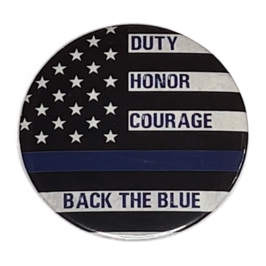 "Back the Blue", 3" Pin-On Button