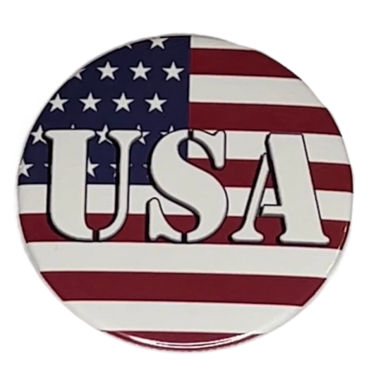 "USA", 3" Pin-On Button