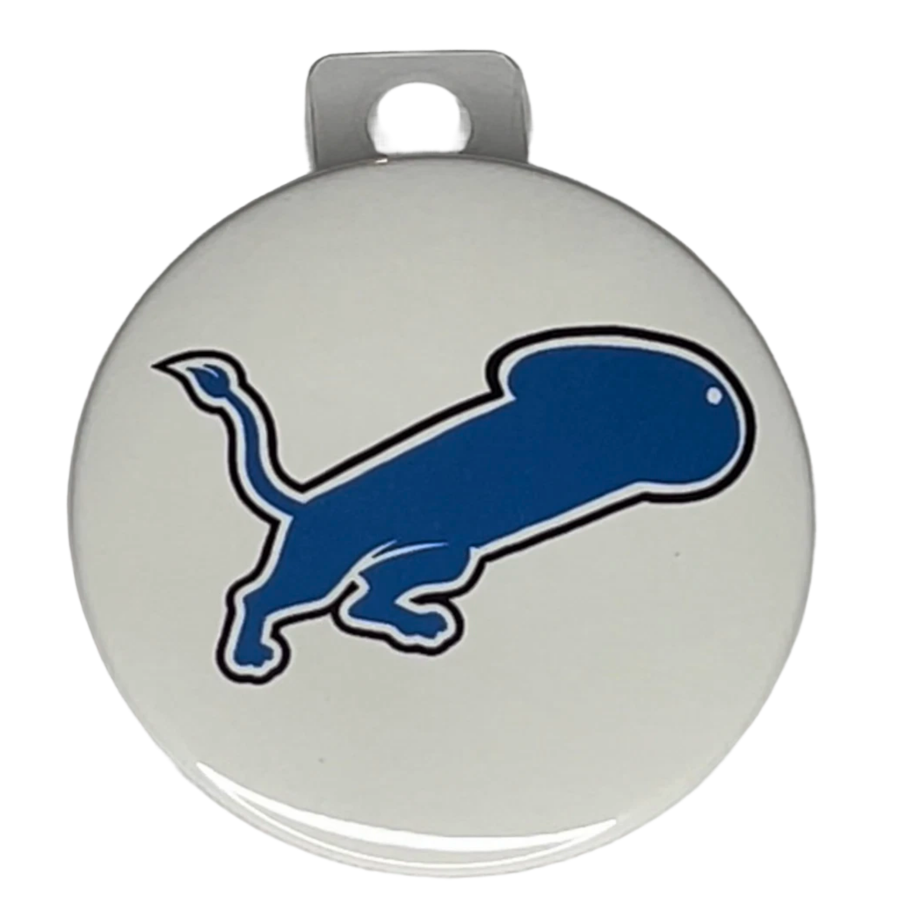 "Detroit Lions Weiner Logo" Green Bay Football, Rivalry Roast , 3" Pin-On Button