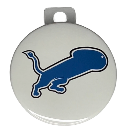 "Detroit Lions Weiner Logo" Green Bay Football, Rivalry Roast , 3" Pin-On Button