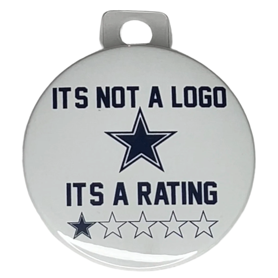 "Its not a Logo its a Rating" Green Bay Football, Rivalry Roast , 3" Pin-On Button