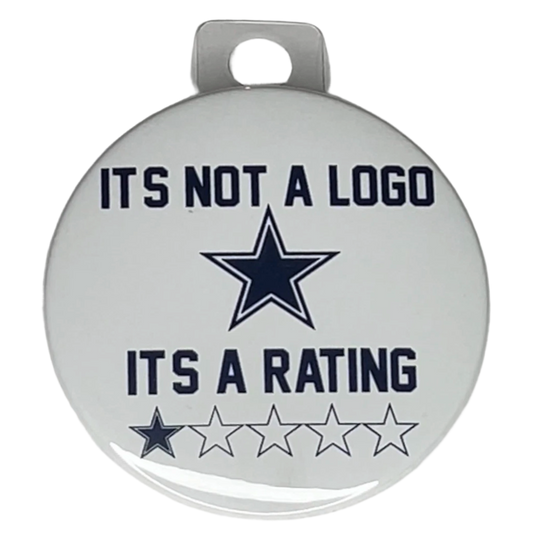 "Its not a Logo its a Rating" Green Bay Football, Rivalry Roast , 3" Pin-On Button