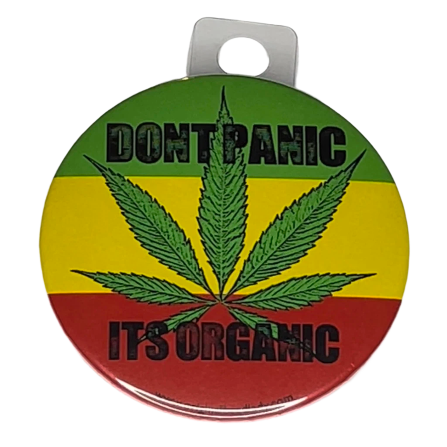 "Don't Panic, It's Organic", 3" Pin-On Button