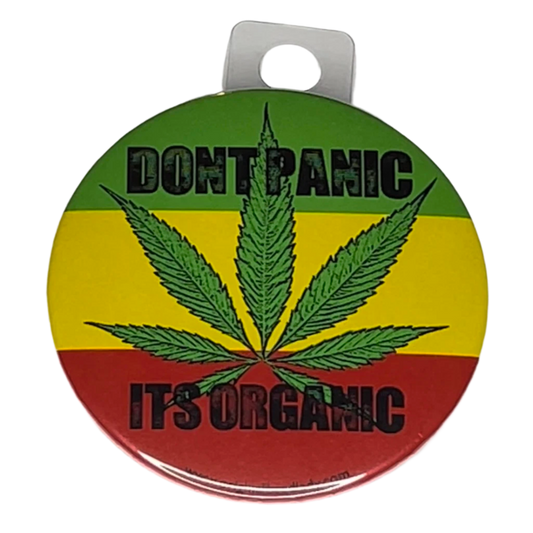 "Don't Panic, It's Organic", 3" Pin-On Button