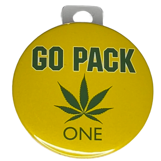 "Go Pack One", 3" Pin-On Button